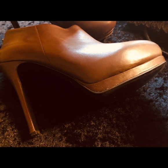 NINE WEST BROWN GENUINE LEATHER 5.5” HEELS, Sz7m - Picture 13 of 14